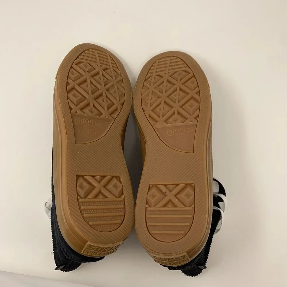 Converse Black Corduroy High Top Sneakers with Gum Sole